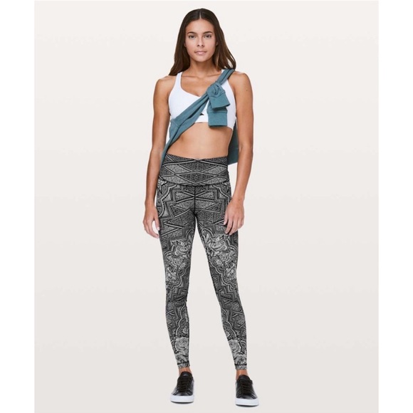 Lululemon Wunder Under Hi-Rise Leggings 28” in Inked Ice Grey Black Size 4 - Picture 3 of 13